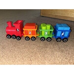 Learning Resources Train Set Toy Plastic & Blocks Colors Numbers 4 Cars Trains